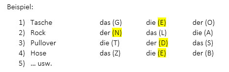 Artikelübungen