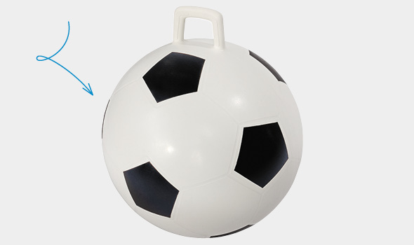 Produktansicht Hüpfball im Fußball-Design